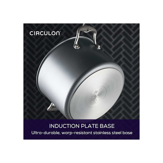 Circulon ScratchDefense A1 Covered Stockpot - 4 - Circulon induction plate base, ultra-durable, warp-resistant stainless