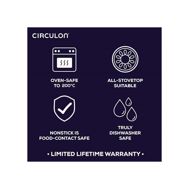 Circulon ScratchDefense A1 Covered Stockpot - 7 - oven-safe, all-stovetop suitable, nonstick, food-contact safe, truly