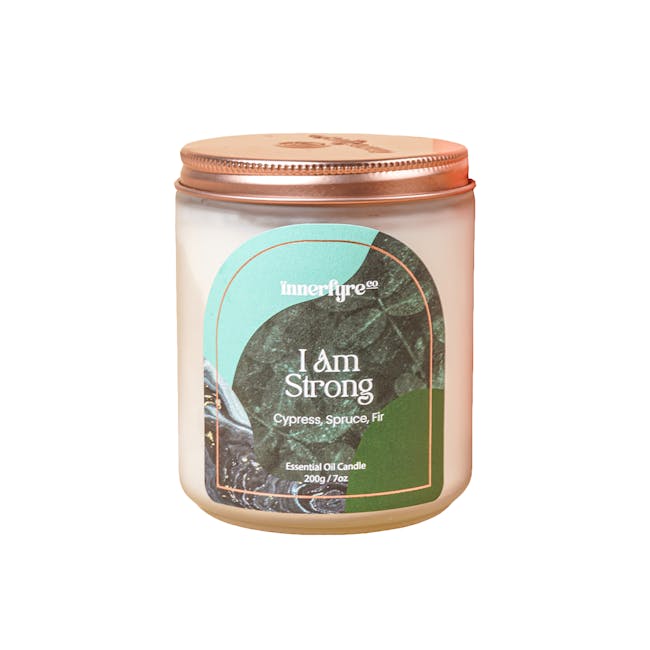 Innerfyre Co I AM STRONG Candle 200g - Angelica Root, Cypress & Cedar - 0