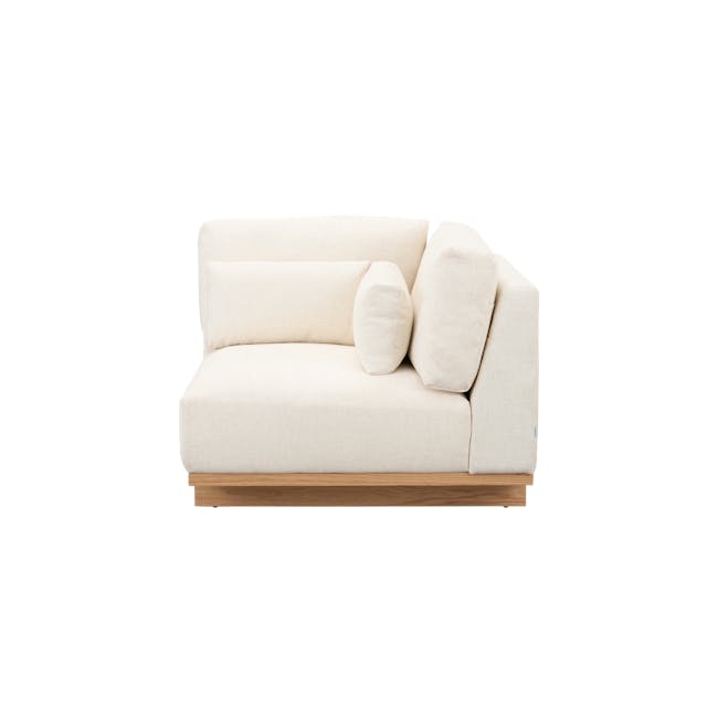 Miu Large Corner Extended Lounge Sofa - 21 - Cream-colored, modern, minimalist, cozy, comfortable, soft, plush, fabric
