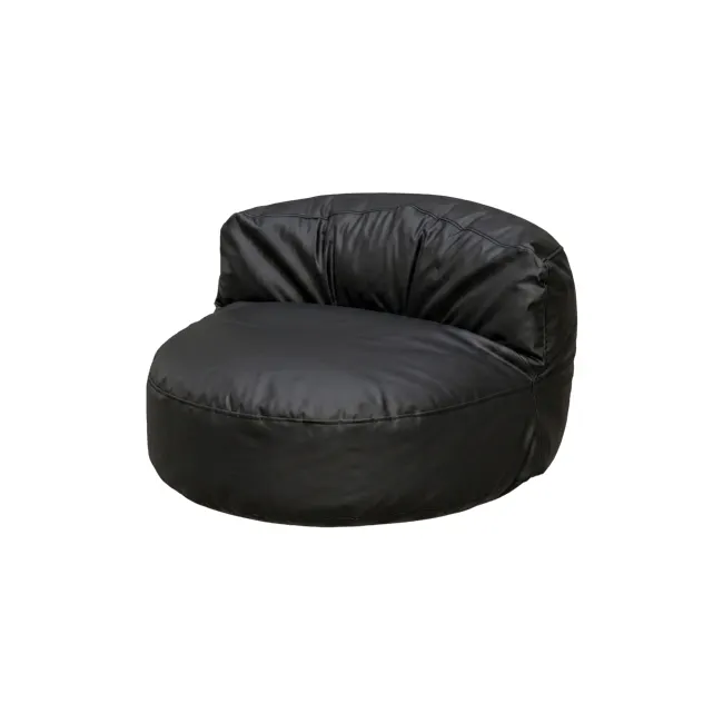 Ara Round Bean Bag - Black (Faux Leather) - 4