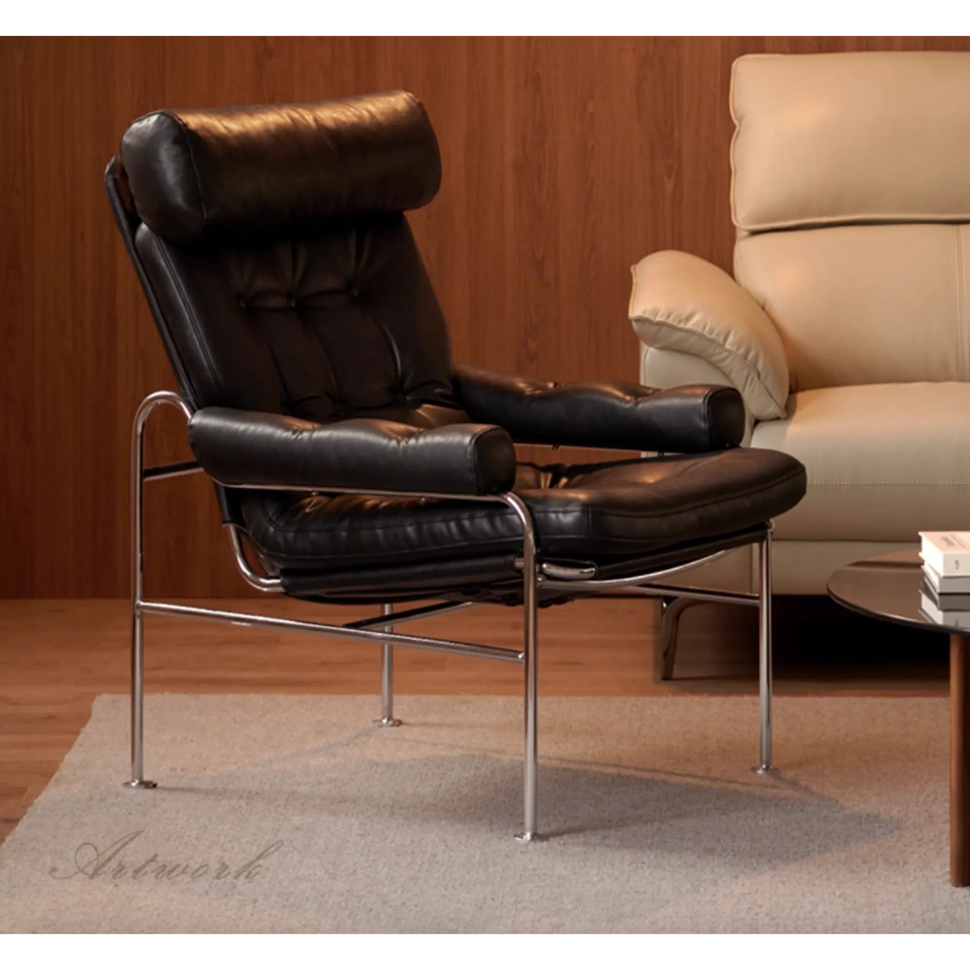 Boni Lounge Chair - Brown (Faux Leather) - 7