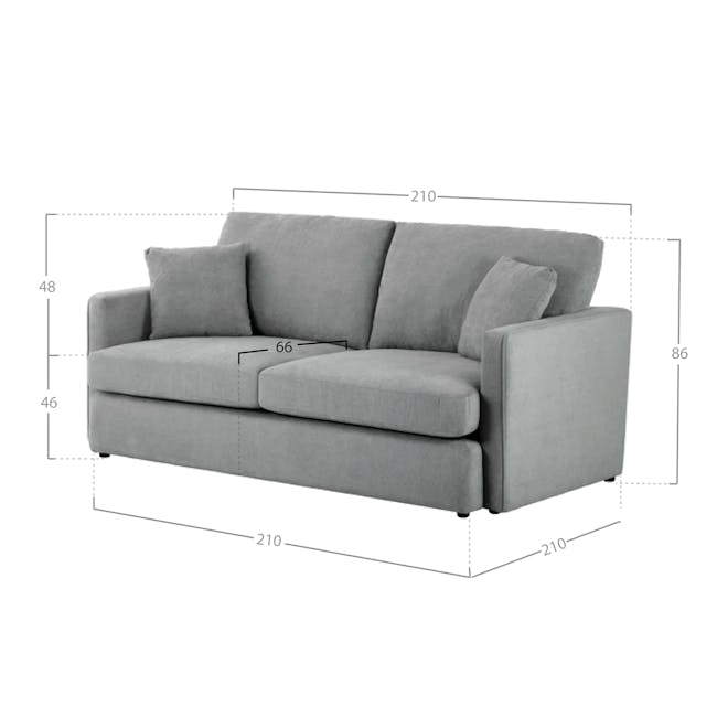 Ashley 3 Seater Lounge Sofa - Stone - 5
