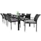 Geneva Outdoor Dining Set with 8 Chair - Grey Cushion