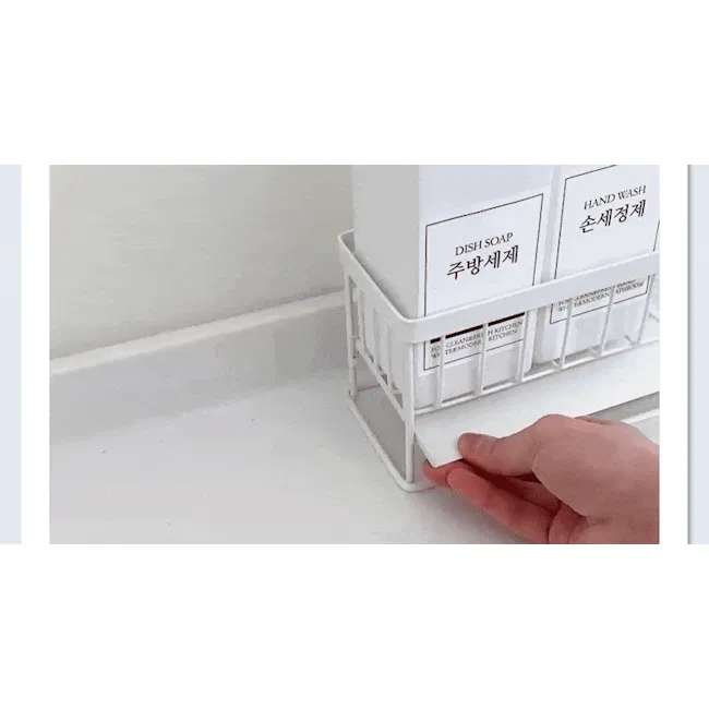 ESSENTIALS Sink Storage Sponge Rack Shelf 30cm - White - 9