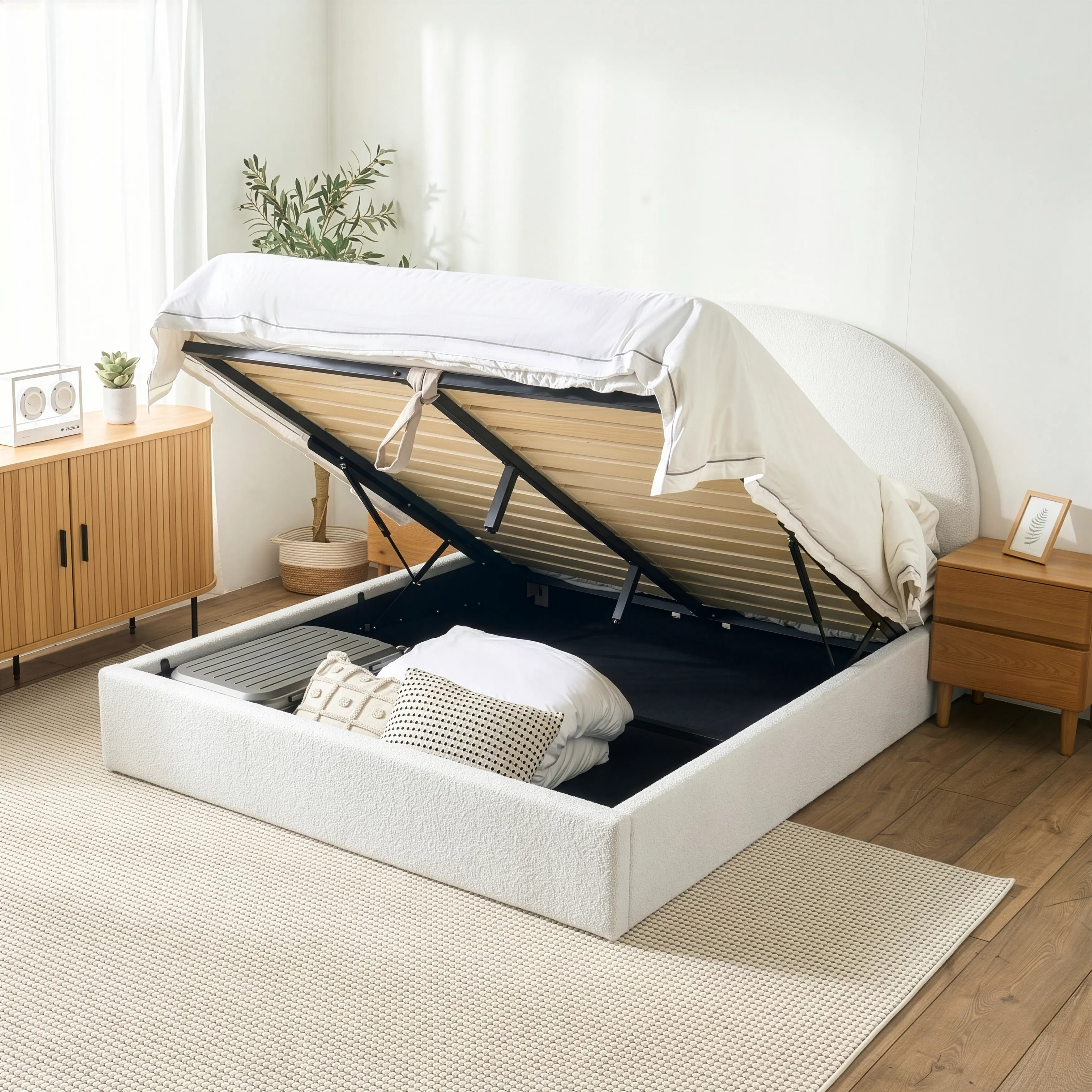 Aspen Single Storage Bed - Cloud White - 18