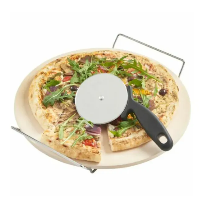 Metaltex Pizza Cutter Rotopizza with Stainless Steel Blade - Mixed Colour - 3 - Round pizza with black-handled pizza cutter