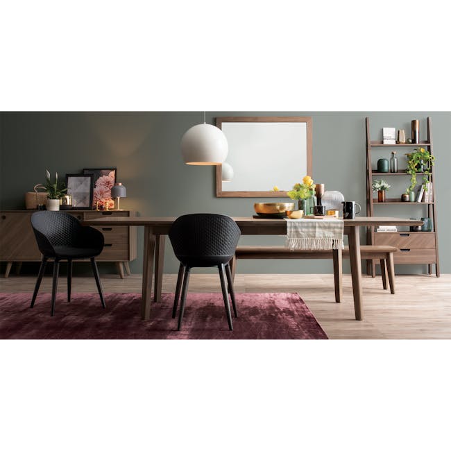Tilda Dining Table 1.6m with 4 Elsie Dining Chairs in Black and Satin Grey - 3