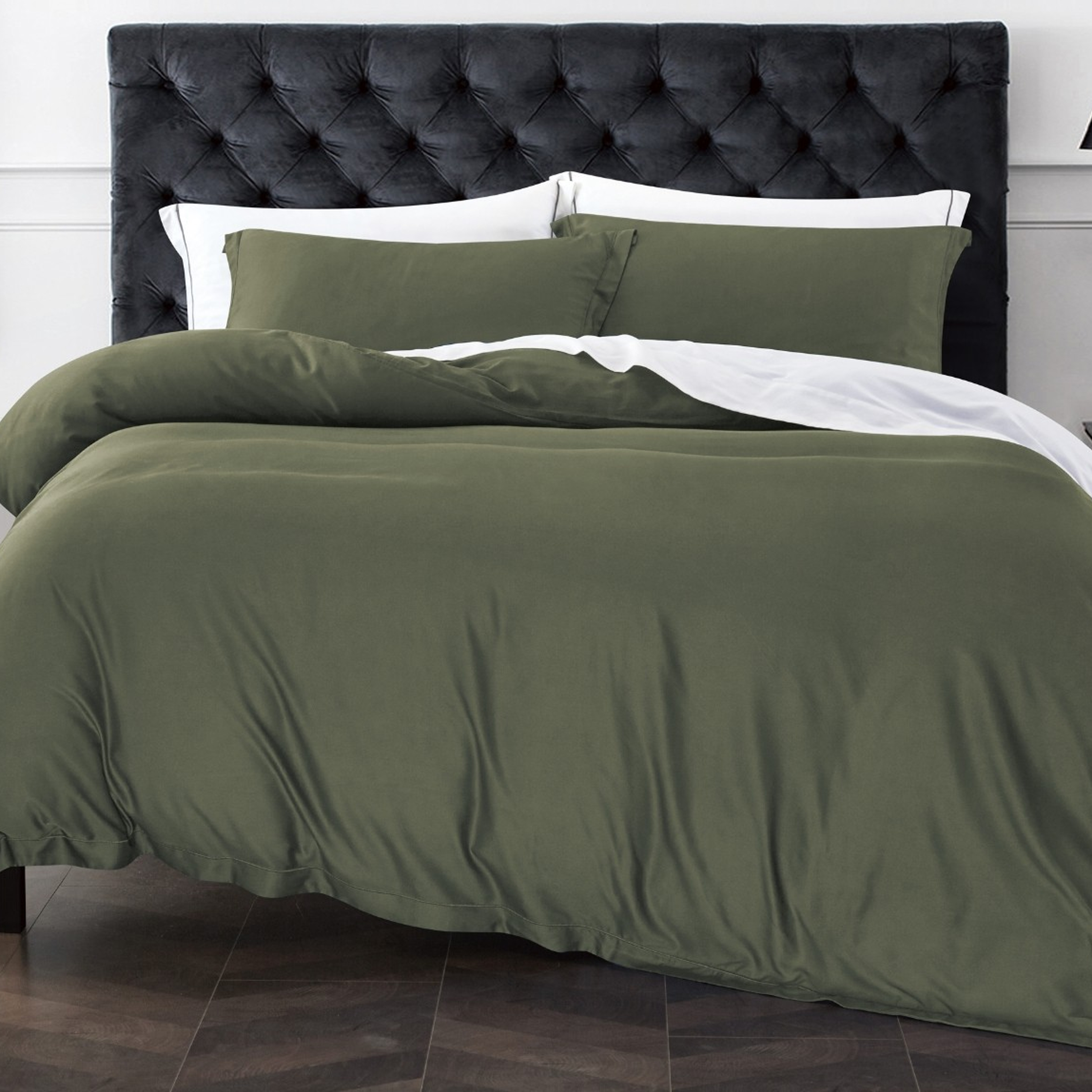 Ettitude Bamboo 4-pc Fitted Sheet Set - Mosstone (4 Sizes) - Image 1