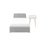 Nolan Super Single Storage Bed in Silver Fox with 1 Bowen Bedside Table in White, Oak