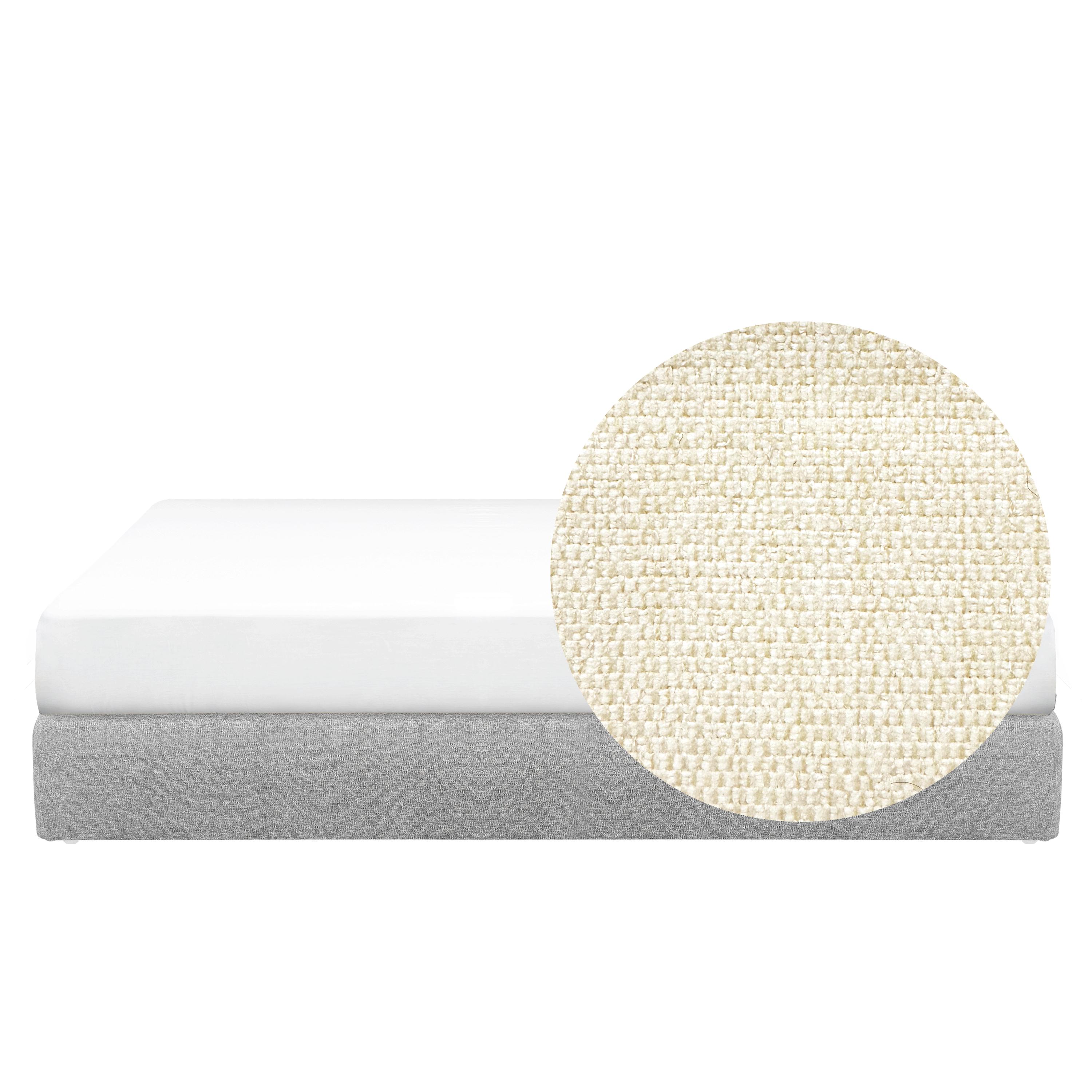 ESSENTIALS King Box Bed - Oat (Eco Clean Fabric)