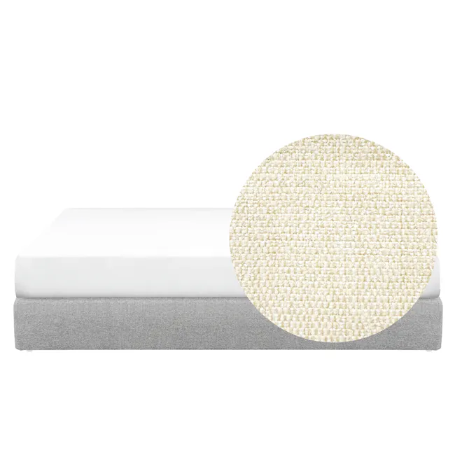 ESSENTIALS King Box Bed - Oat (Eco Clean Fabric) - 1