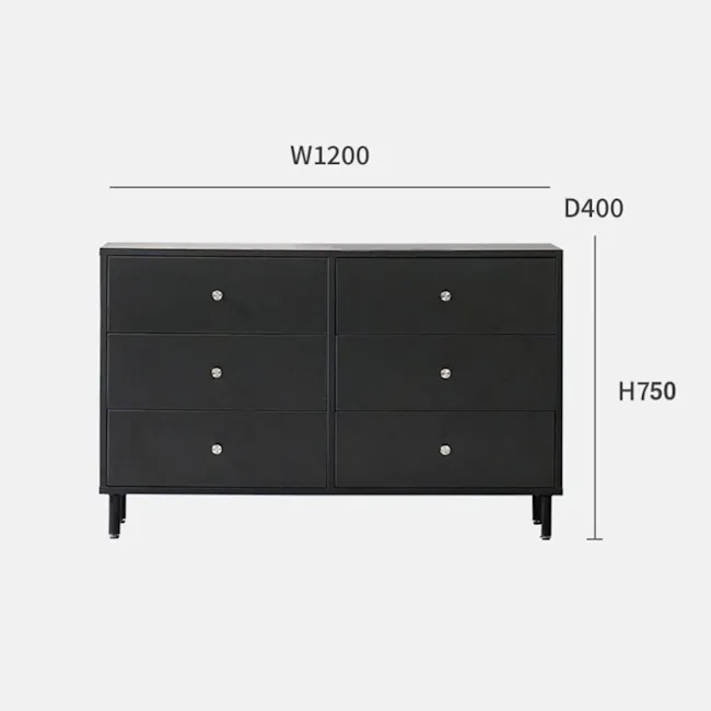 Seek 3 Drawer Chest 1.2m - Black - 10