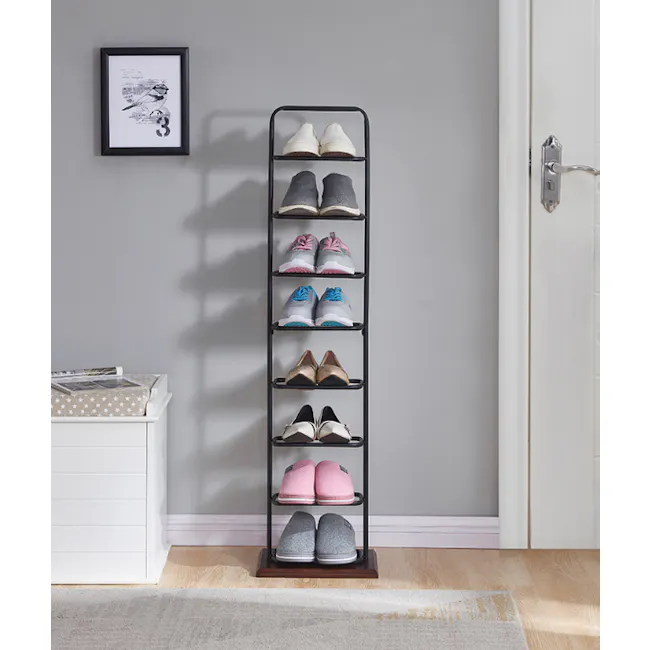 Chester Shoe Rack - Black, Walnut, Storage Essentials by HipVan | HipVan
