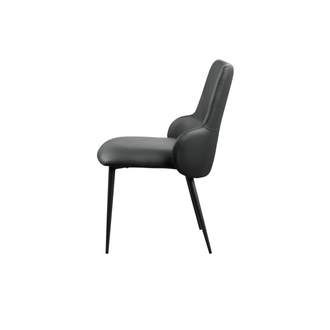 Roderick Chair - Black (Faux Leather) - 3 - Black leather chair, modern design, ergonomic support, high backrest, contoured