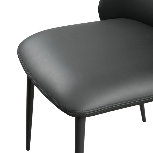 Roderick Chair - Black (Faux Leather) - 6 - Leather chair with black upholstery, black metal legs, smooth surface, visible