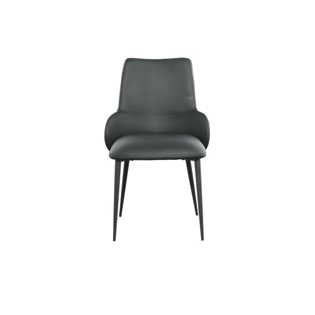 Roderick Chair - Black (Faux Leather) - 5 - Black leather chair, minimalist design, modern style, sleek lines, ergonomic