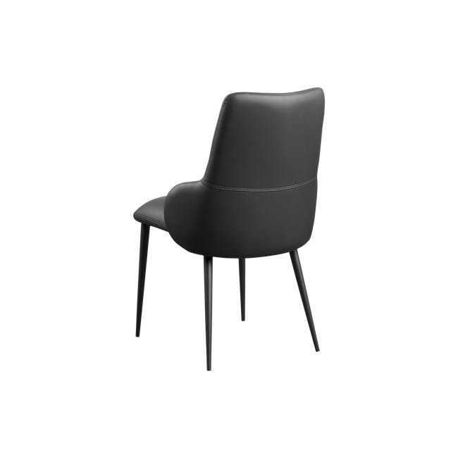 Roderick Chair - Black (Faux Leather) - 4 - Modern black leather chair, sleek design, ergonomic shape, comfortable seating