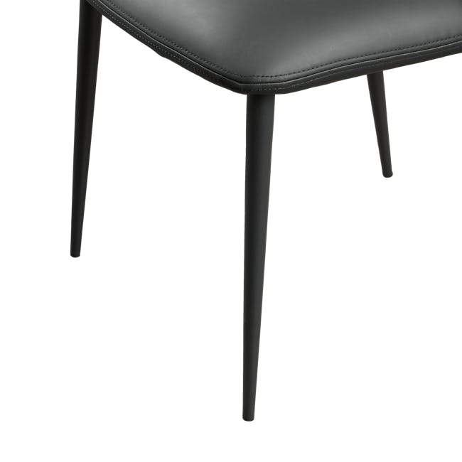 Roderick Chair - Black (Faux Leather) - 8 - Leather chair, black leather, cushioned seat, ergonomic design, modern style