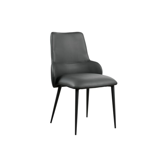 Roderick Chair - Black (Faux Leather) - 1 - Leather chair, modern design, black leather, ergonomic, high back, curved