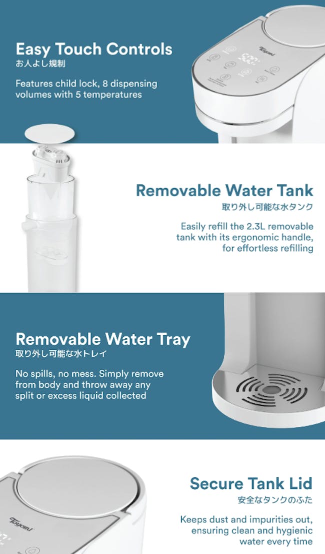 TOYOMI InstantBoil 2.3L Filtered Water Dispenser with Premium Filter FB 9923F - 6