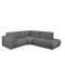 Milan 3 Seater Corner Extended Sofa - Smokey Grey (Faux Leather)