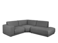 Milan 3 Seater Corner Extended Sofa - Smokey Grey (Faux Leather)