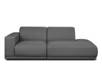 Milan 3 Seater Extended Sofa - Smokey Grey (Faux Leather)