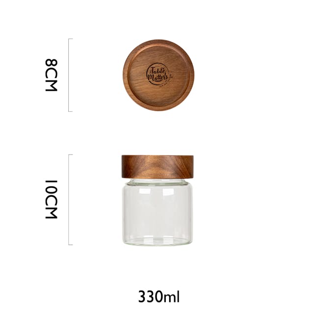 Table Matters Taikyu Acacia Clear Storage Jar (3 Sizes) - 5