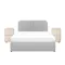 Nolan Queen Storage Bed in Silver Fox with 2 Asher Narrow Bedside Table