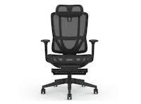 Zenith Ergonomic Chair With Leg Rest - Black
