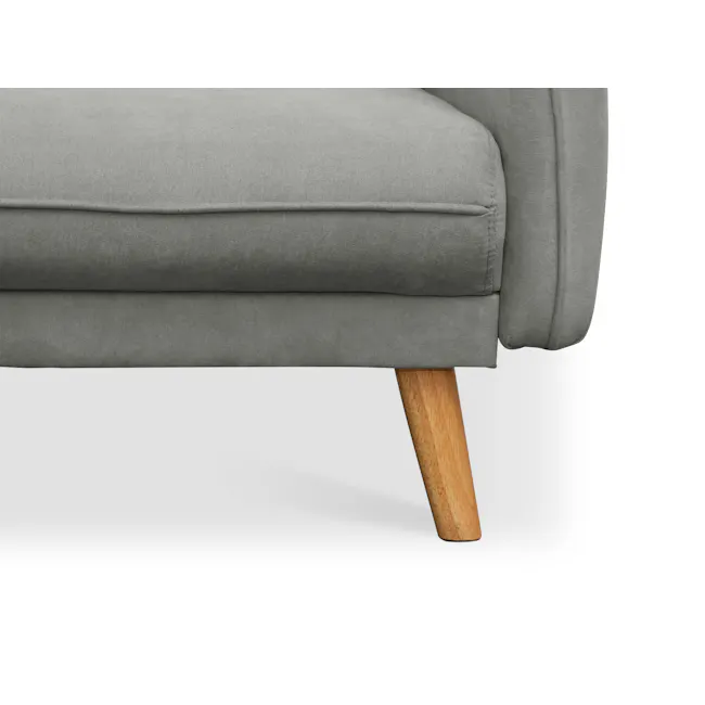 Emery 3 Seater Sofa Bed - Pigeon Grey - 13 - Grey upholstered chair, wooden legs, soft fabric upholstery, minimalist design