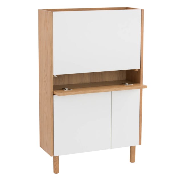 Barton Study Table 0.7m - Oak, White - 4