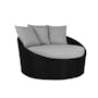Round Sofa with Coffee Table Set - Grey Cushion - 1