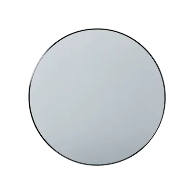 Loru Round Wall Mirror 80cm - Black