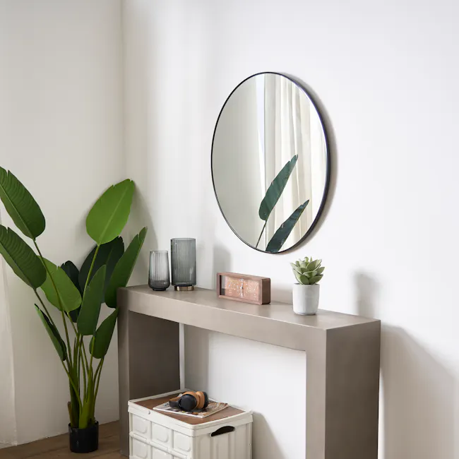 Loru Round Wall Mirror 80cm - Black - 3
