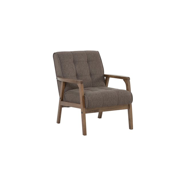 Tucson 3 Seater Sofa with Tucson Armchair - Cocoa, Chestnut (Fabric) - 23 - Brown upholstered armchair, modern design