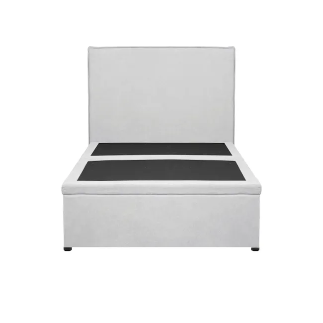 Arthur Single Storage Bed - Ice Grey (Fabric) - 3 - Modern minimalist sofa, sleek design, light gray upholstery, comfortable