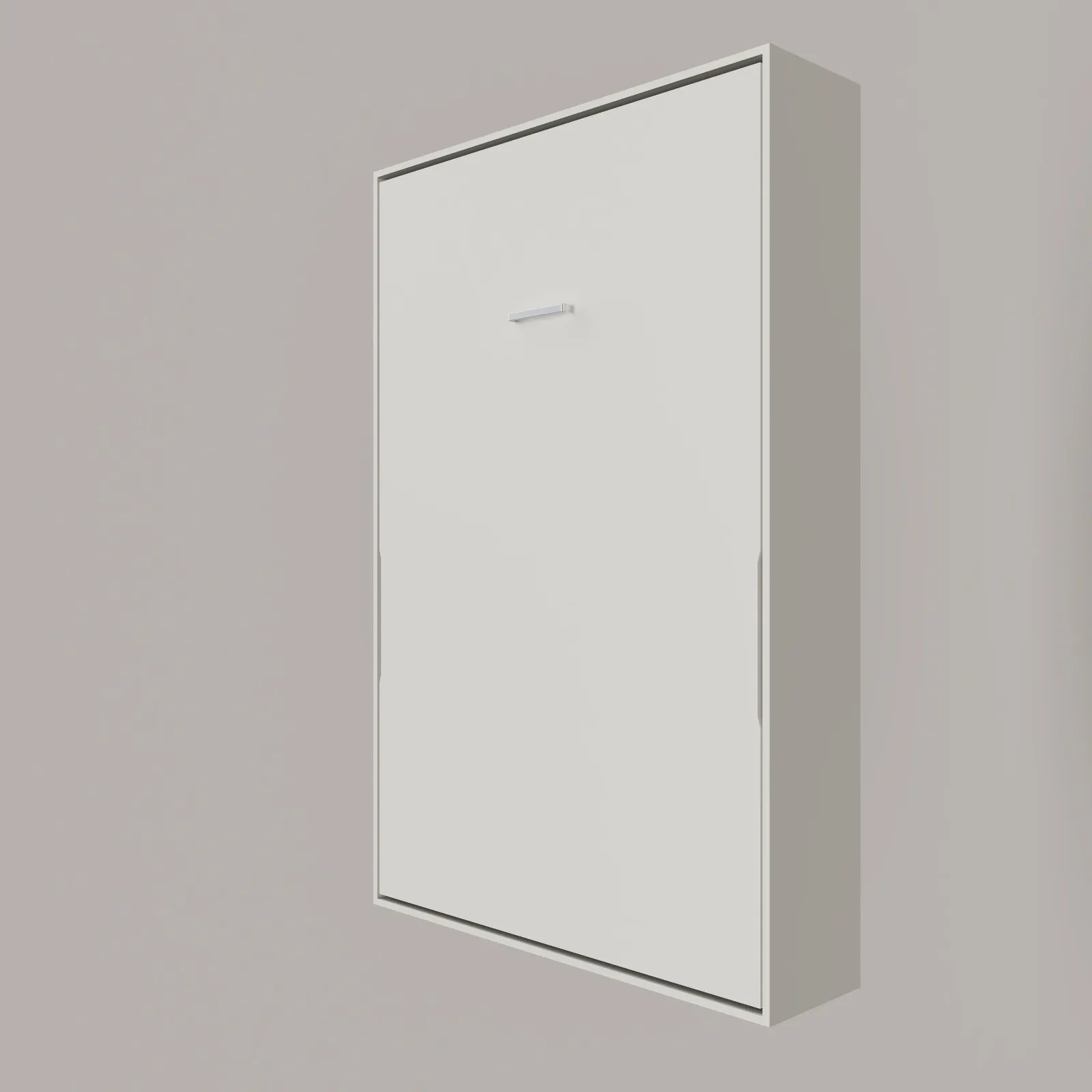 Llyod Super Single Vertical Wall Bed - White - 20 - White minimalist cabinet, sleek design, modern storage unit, simple and