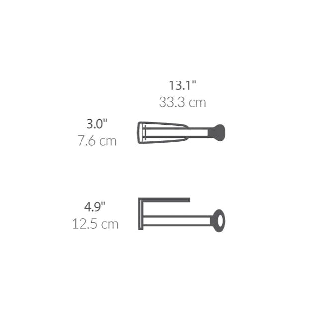 simplehuman Wall Mount Paper Towel Holder - 5 - 0" long, 6 cm wide, 1" wide, 3 cm tall, 9" long, 5 cm wide