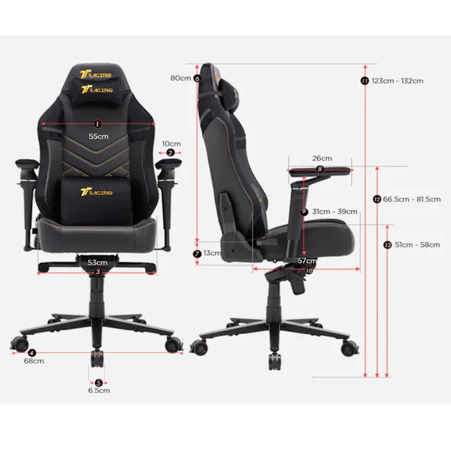TTRacing Maxx Gaming Chair with 5D Armrest - Royal Black - 12