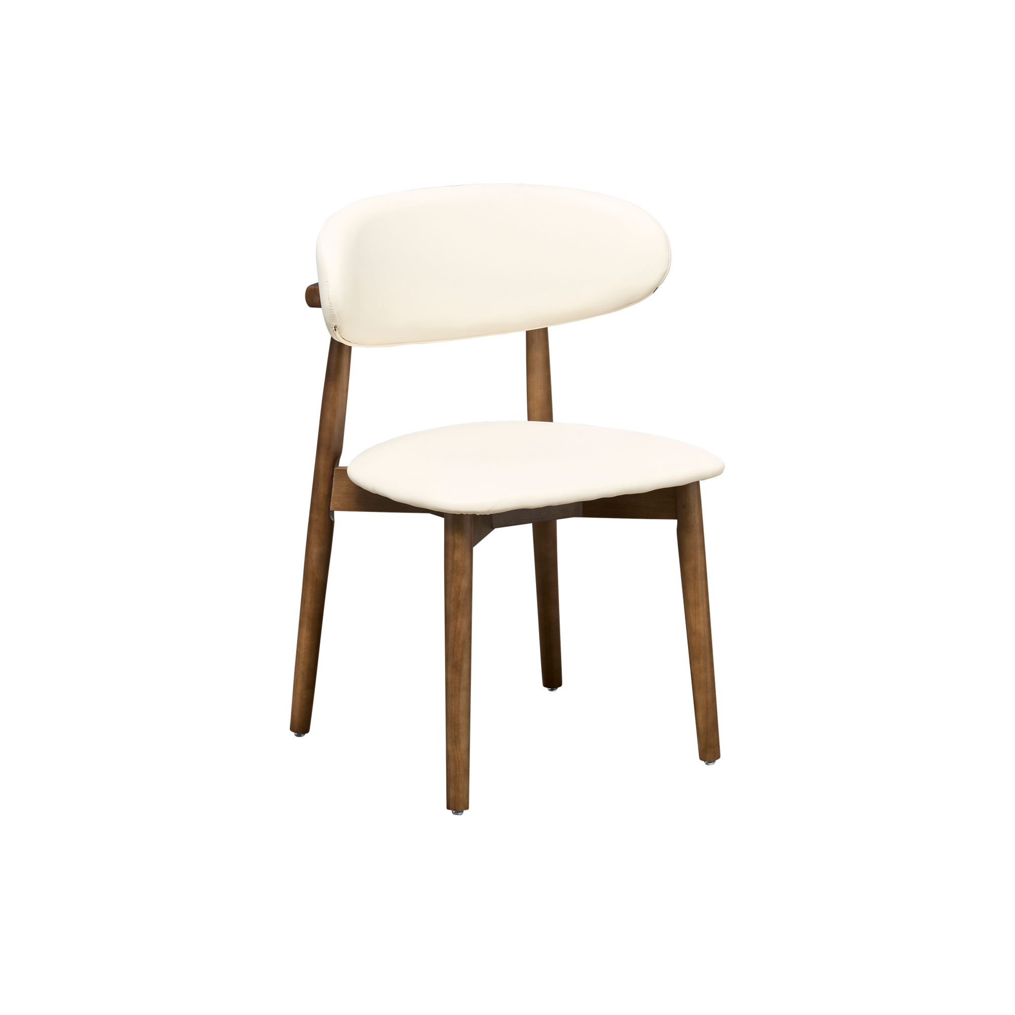 Payson Dining Chair - Walnut, Ivory (Faux Leather)