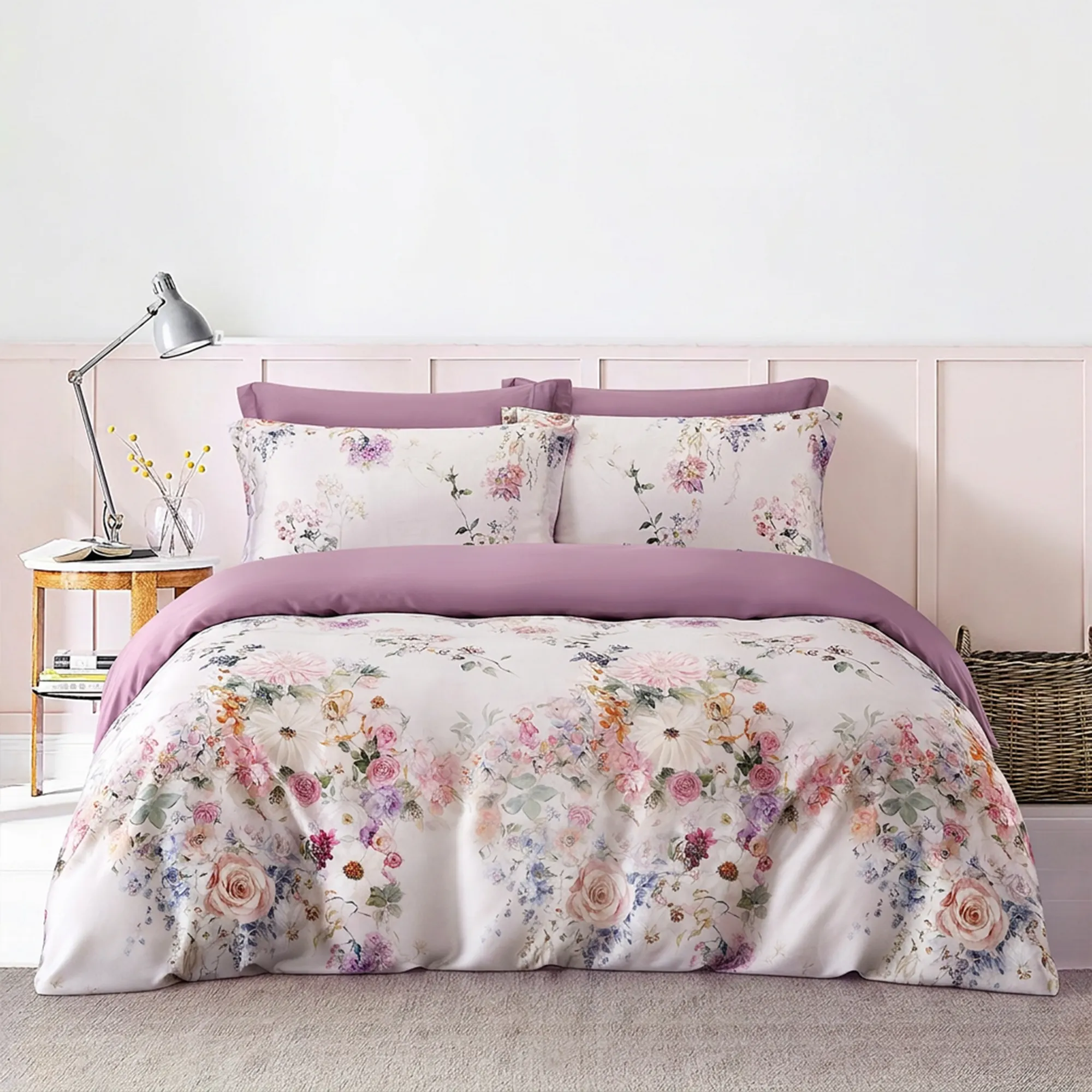 Intero MDC Lyocell Printed 1500TC Soft Luxury Fitted Sheet Set - Petal Symphony (4 Sizes)