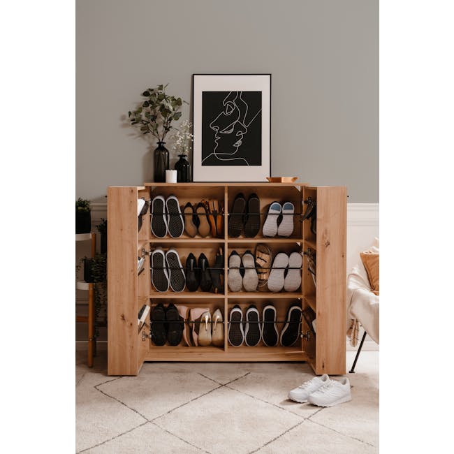 Satos Shoe Cabinet 1m - Oak - 1