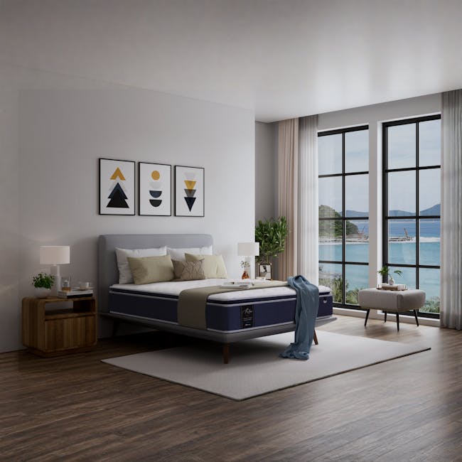 MaxCoil RELAX 30cm Mattress - Medium Firm (4 Sizes) *HipVan Exclusive!* - 15 - Modern bedroom with large windows, minimalist