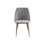Elsie Dining Chair - Gold, Satin Grey (Velvet) - 0