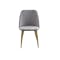 Elsie Dining Chair - Gold, Satin Grey (Velvet) - 1