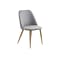 Elsie Dining Chair - Gold, Satin Grey (Velvet)