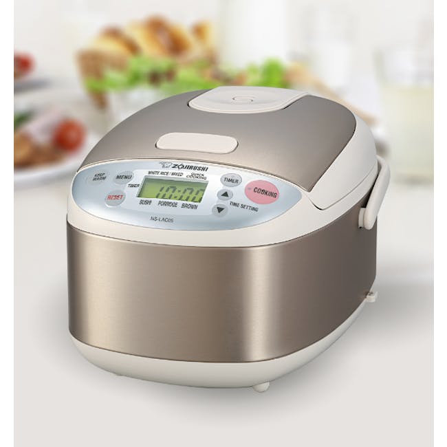 Zojirushi MICOM 0.54L Rice Cooker NS-LAQ - Stainless Steel White - 1