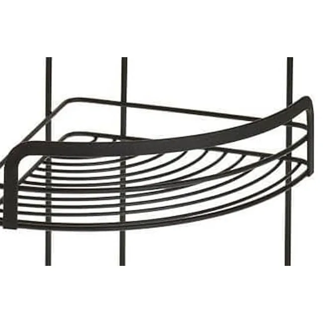 Metaltex Origin 3 Tier Corner Shelf - Black - 4 - Modern metal bed frame, sleek design, curved metal frame, industrial